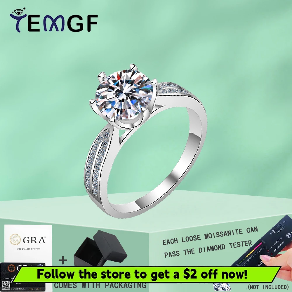 TEMGF Sparkling Round Cut Full Moissanite/Zircon Ring S925 Silver 18K White Gold Plated for Women Elegant Fine Jewelry Gifts
TEMGF Sparkling Round Cut Full Moissanite/Zircon Ring S925 Silver 18K White Gold Plated for Women Elegant Fine Jewelry Gifts