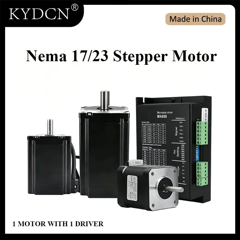 Nema 17/23/34 Stepper Motor Kit 2-Phase 4-Wire 1.2-8.5N.m + Driver TB6600/DM542/MA860 for CNC 3D Printer
Nema 17/23/34 Stepper Motor Kit 2-Phase 4-Wire 1.2-8.5N.m + Driver TB6600/DM542/MA860 for CNC 3D Printer