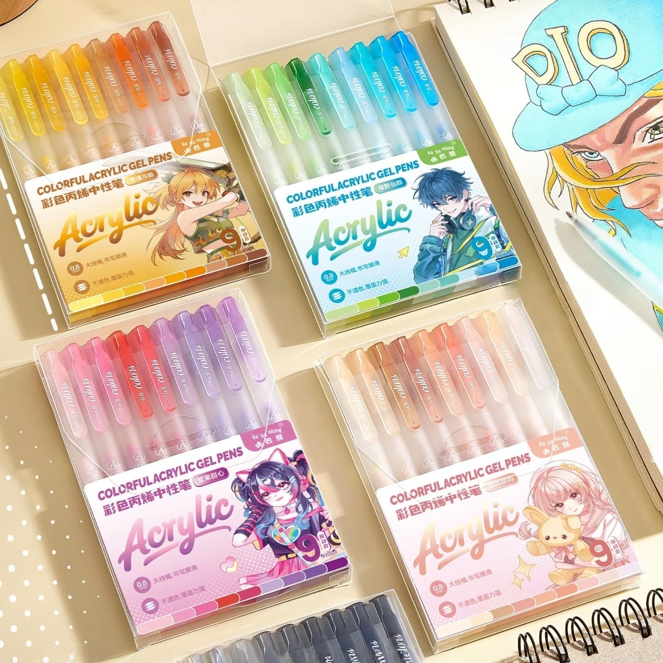 9pcs Colorful Acrylic Gel Pens Retractable Highlighters & Drawing Pens Set Anime Pastel Colors Designs 0.8mm Ballpoint A3234
9pcs Colorful Acrylic Gel Pens Retractable Highlighters & Drawing Pens Set Anime Pastel Colors Designs 0.8mm Ballpoint A3234