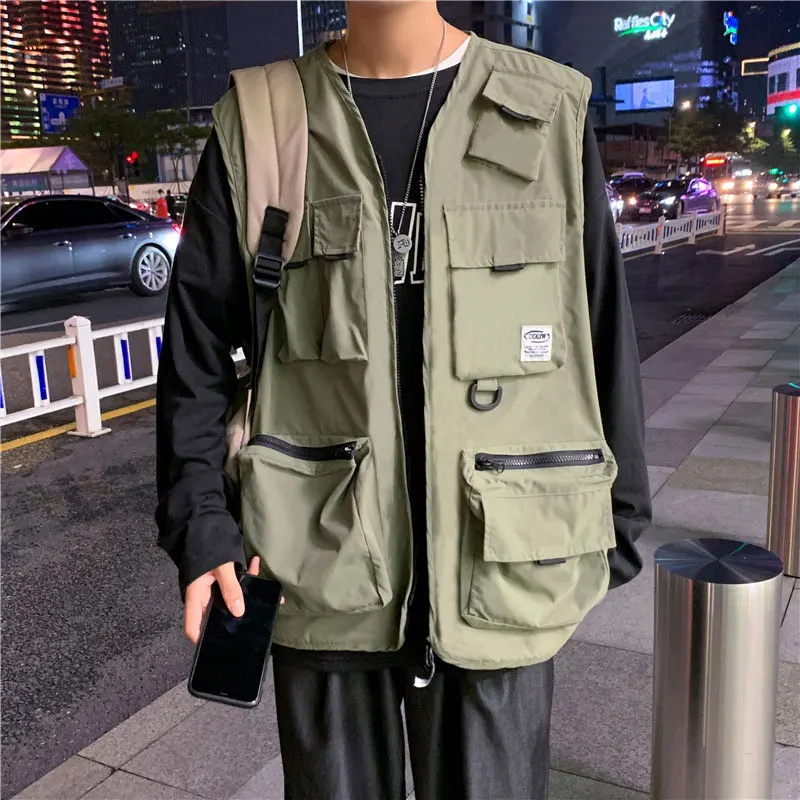 Army Green/Black Color Trendy Men's Work Vest Outdoor Casual Multi-pockets Waistcoat Hiking Camping Trekking Colete Tatico
Army Green/Black Color Trendy Men's Work Vest Outdoor Casual Multi-pockets Waistcoat Hiking Camping Trekking Colete Tatico
