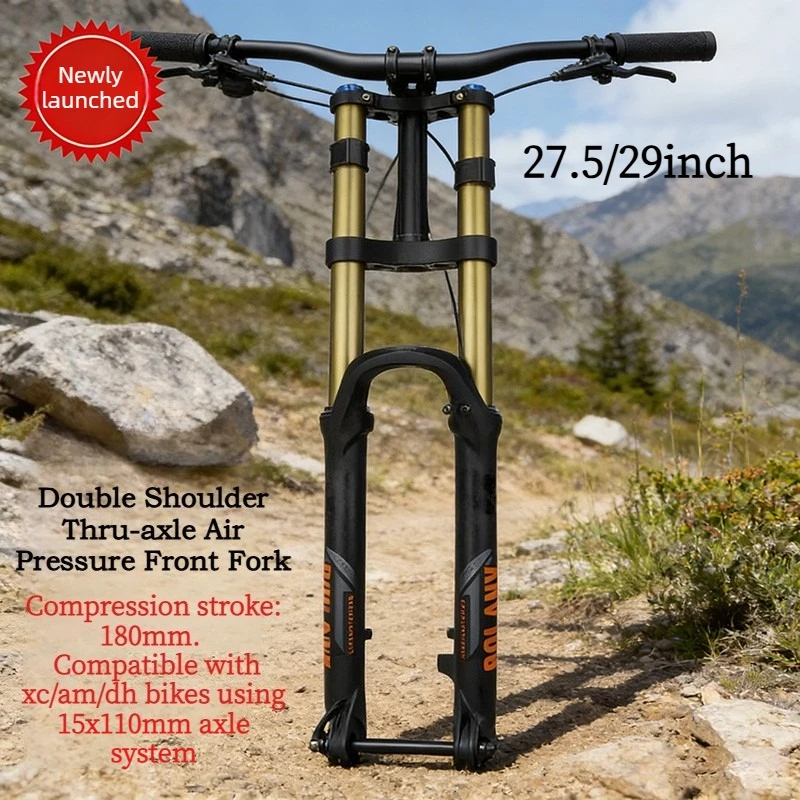 Передняя вилка для горного велосипеда BOLANY, воздушная вилка с двойным плечом и сквозной осью, 180 мм, высокая прочность для XC/AM/DH, 27,5/29 34 мм, стойка
Передняя вилка для горного велосипеда BOLANY, воздушная вилка с двойным плечом и сквозной осью, 180 мм, высокая прочность для XC/AM/DH, 27,5/29 34 мм, стойка