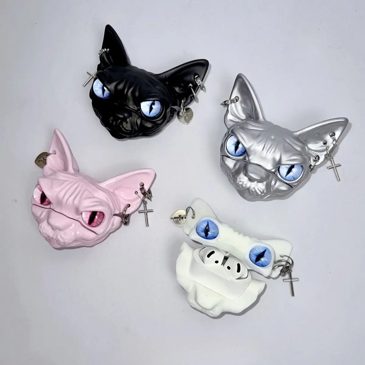 Sphynx Hairless Cat AirPods Case Cover | Creative Cat Earphone Protective Case, Imported Tough Resin, Compatible with AirPods Pr
Sphynx Hairless Cat AirPods Case Cover | Creative Cat Earphone Protective Case, Imported Tough Resin, Compatible with AirPods Pr