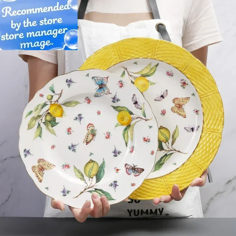 Nordic lemon ceramic bowl sugar food plate teapot household irregular platter tableware plate salad dishes dish sets bone china
Nordic lemon ceramic bowl sugar food plate teapot household irregular platter tableware plate salad dishes dish sets bone china