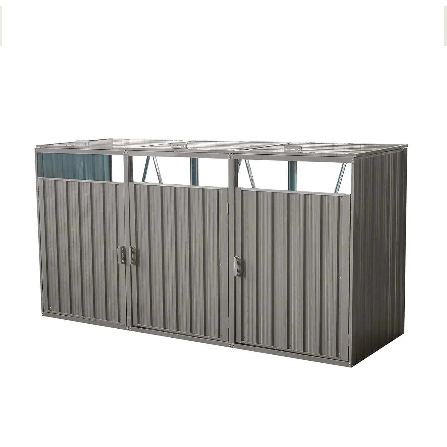 Outdoor Trash Can Storage Shed, Metal Trash Can Enclosure for 3 Trash Cans, Garbage Can Holders for Outside, Garbage, Custom
Outdoor Trash Can Storage Shed, Metal Trash Can Enclosure for 3 Trash Cans, Garbage Can Holders for Outside, Garbage, Custom