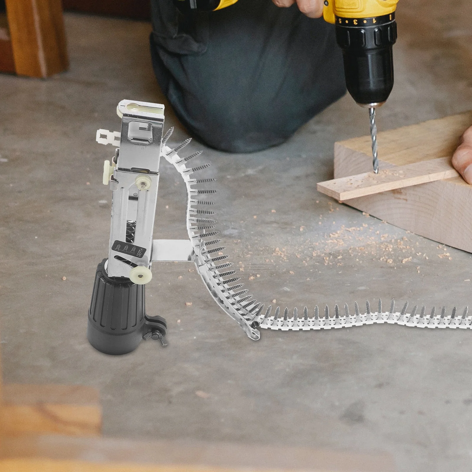 Automatic Chain Nail Machine Adapter Screw Machine for Electric Drill Woodworking Tool Cordless Power Drill Attachment Screw
Automatic Chain Nail Machine Adapter Screw Machine for Electric Drill Woodworking Tool Cordless Power Drill Attachment Screw