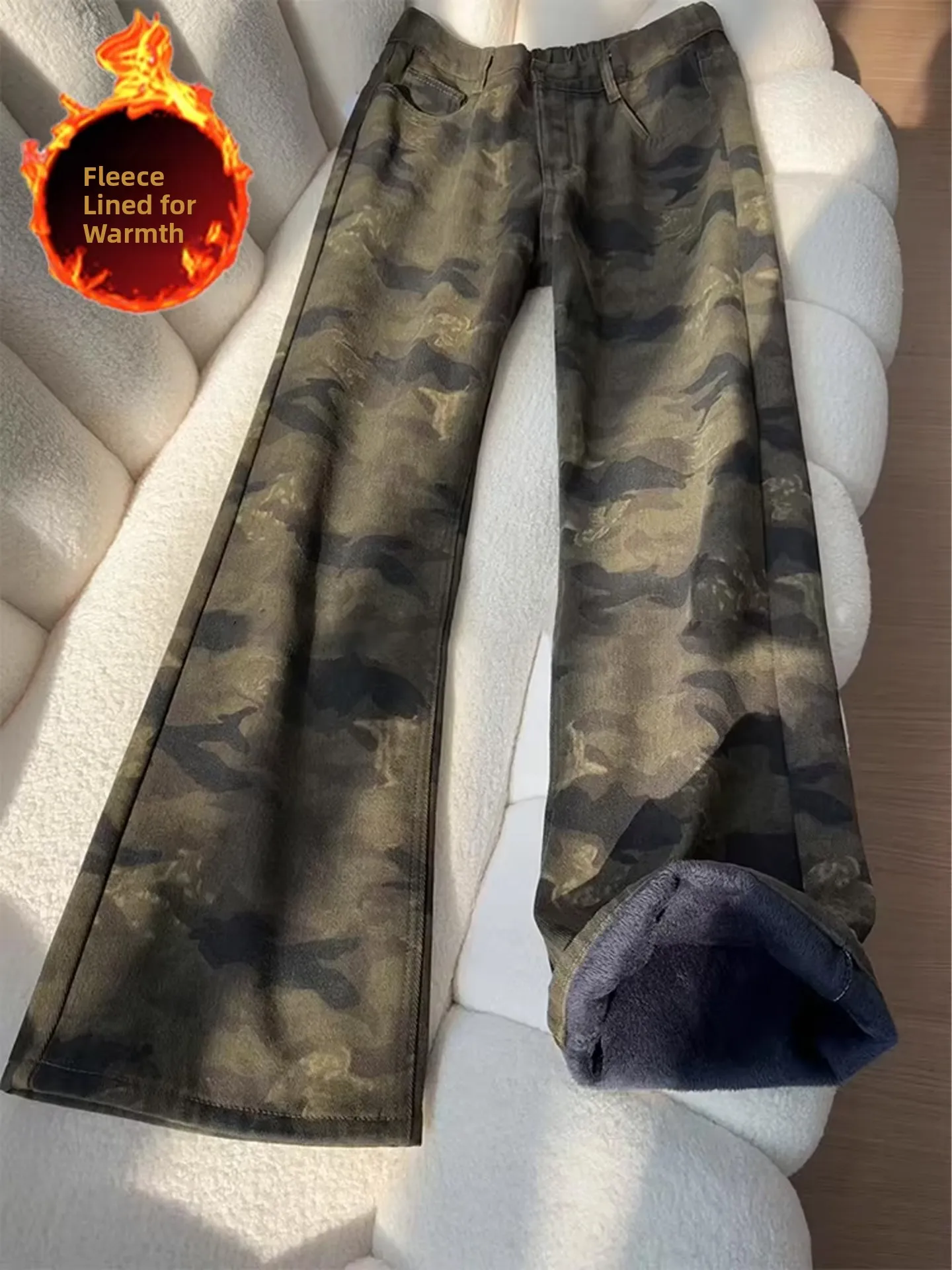 American Retro Fce Lined Camouflage Men's Jeans High Waist Straight Leg Workwear Trousers for Winter Street Sle
American Retro Fce Lined Camouflage Men's Jeans High Waist Straight Leg Workwear Trousers for Winter Street Sle