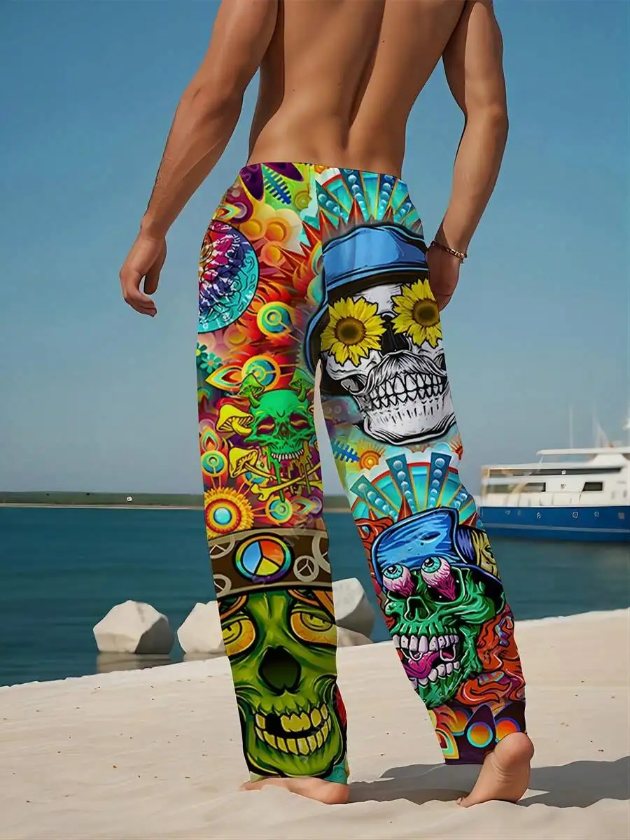 Vibrant Abstract Skull And Sunflower Print Mens Beach Shorts With Drawstring Waist Loose Fit Summer Casual Pants
Vibrant Abstract Skull And Sunflower Print Mens Beach Shorts With Drawstring Waist Loose Fit Summer Casual Pants