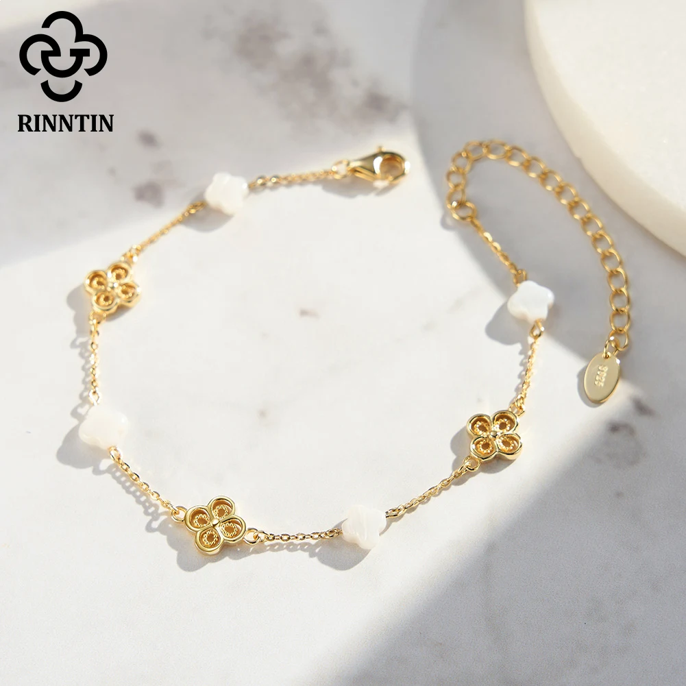 Rinntin Design 925 Sterling Silver Plant Flowers Bracelet Chain with Four Leaf Clover Women's Luxury Gifts Clover Bracelet GMB67
Rinntin Design 925 Sterling Silver Plant Flowers Bracelet Chain with Four Leaf Clover Women's Luxury Gifts Clover Bracelet GMB67