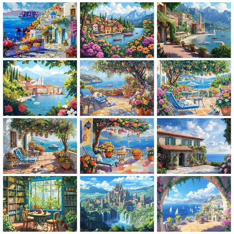 CHENISTORY Coloring By Number Seaside Houses Scenery Pictures By Number Drawing On Canvas HandPainted Art Gift Kit DIY Decor
CHENISTORY Coloring By Number Seaside Houses Scenery Pictures By Number Drawing On Canvas HandPainted Art Gift Kit DIY Decor