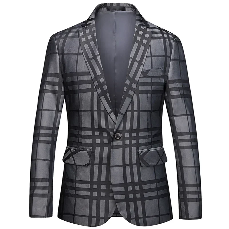 Men's Business Casual One Button Suit Top Business Casual Plaid Small Suit Jacket
Men's Business Casual One Button Suit Top Business Casual Plaid Small Suit Jacket