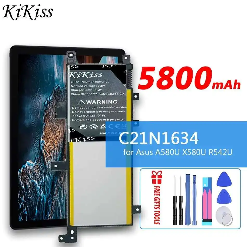 Аккумулятор для ноутбука C21N1634 5800 мАч для Asus A580U X580U X580B A542U R542U R542UR X542U V587U FL5900L FL8000U
Аккумулятор для ноутбука C21N1634 5800 мАч для Asus A580U X580U X580B A542U R542U R542UR X542U V587U FL5900L FL8000U