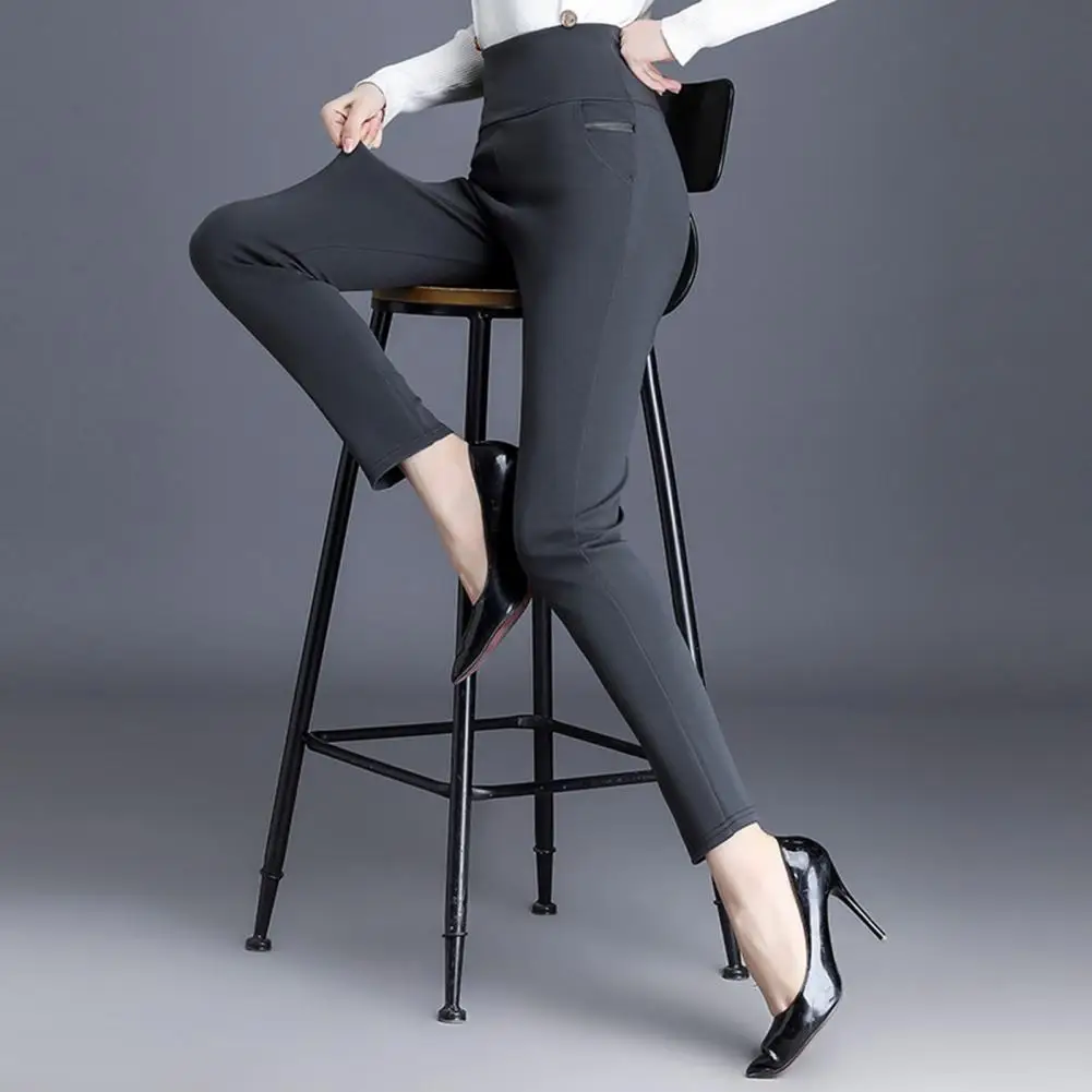 Women Fleece Pencil Pants High Waist Thickened Warm with Pockets Elegance Korean Style Stretch Solid Skinny Slim Lady Trousers
Women Fleece Pencil Pants High Waist Thickened Warm with Pockets Elegance Korean Style Stretch Solid Skinny Slim Lady Trousers