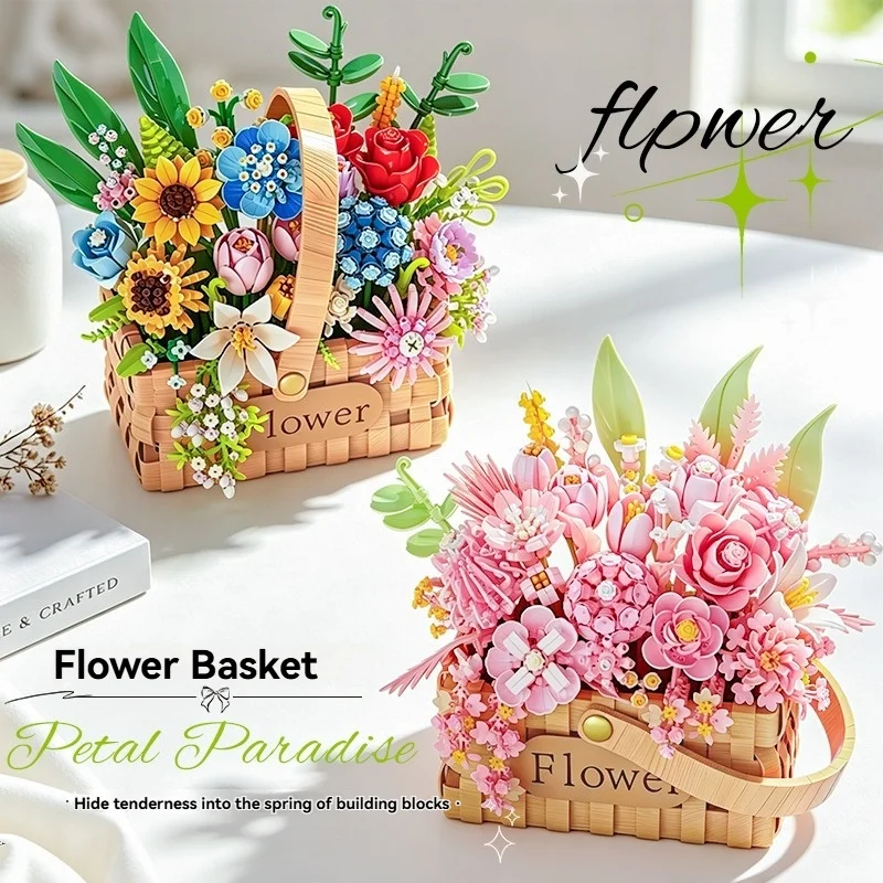 Building Block Flower Basket, DIY Assembled Imitation Flower Bouquet Blocks, Preserved Rose and Sunflower Potted Ornament, Home
Building Block Flower Basket, DIY Assembled Imitation Flower Bouquet Blocks, Preserved Rose and Sunflower Potted Ornament, Home
