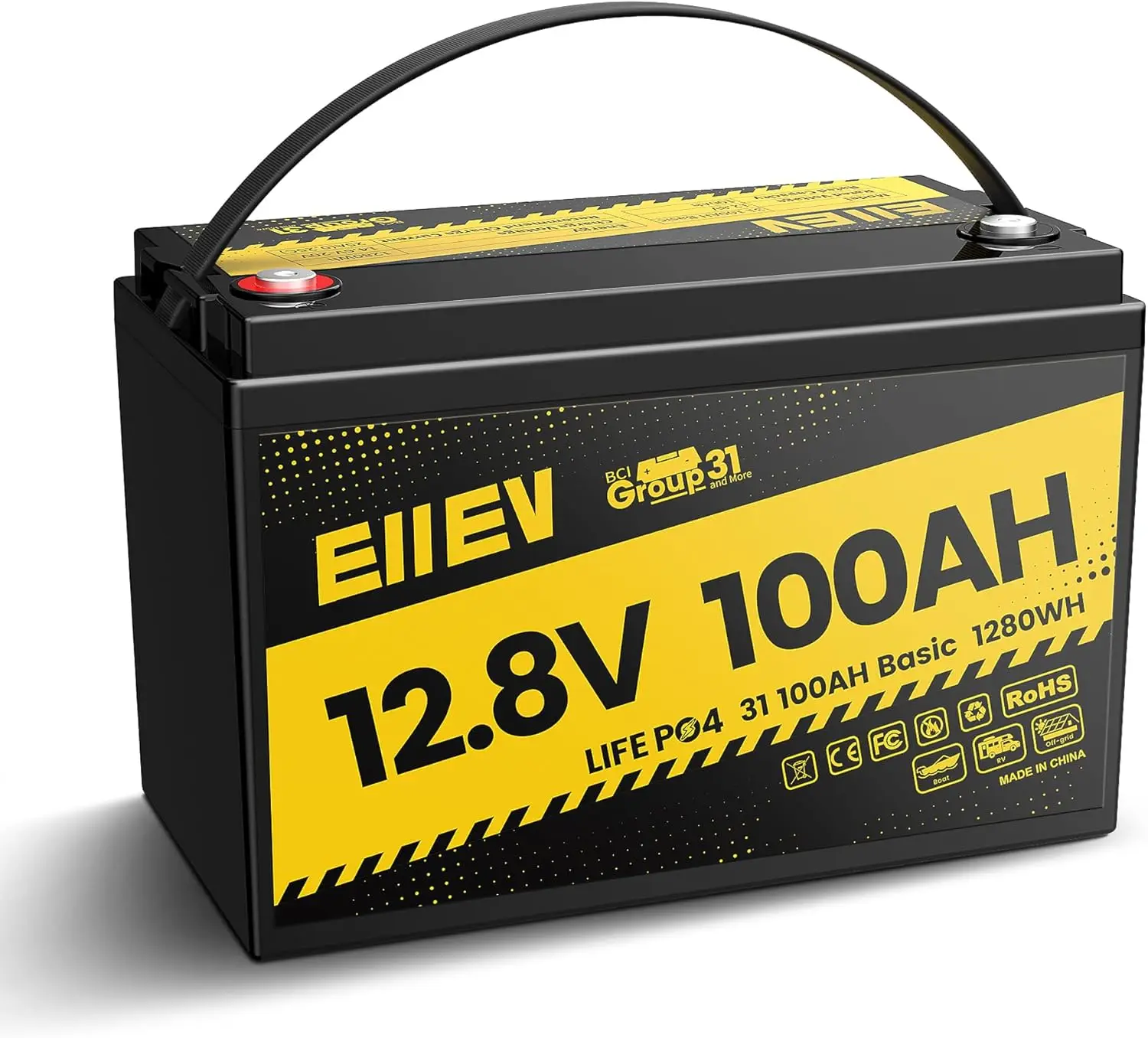 12V 100Ah Lithium Battery,LiFePO4 Battery Built-in 100A BMS Protect,Group 31 Deep Cycle Portable Power,Lithium Iron Phosphate Ba
12V 100Ah Lithium Battery,LiFePO4 Battery Built-in 100A BMS Protect,Group 31 Deep Cycle Portable Power,Lithium Iron Phosphate Ba
