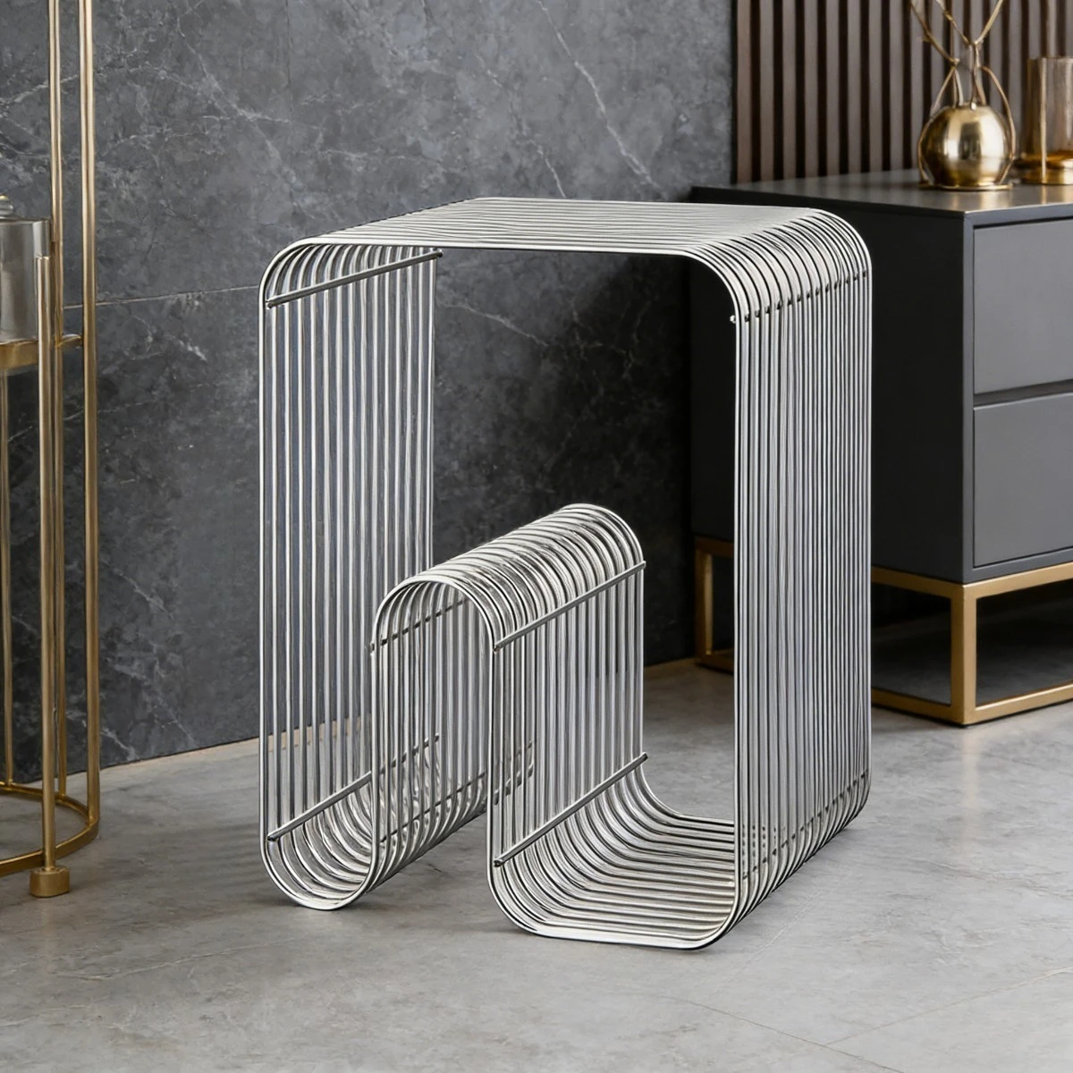 1PC Scandinavian Minimalist Metal Coffee Table Modern Living Room Side Table with Magazine and Book Storage
1PC Scandinavian Minimalist Metal Coffee Table Modern Living Room Side Table with Magazine and Book Storage