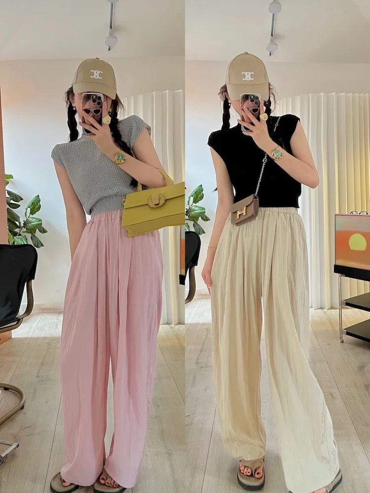 High Waist Loose Fit Casual Pants Women's Lightweight Drapey Wide Leg Elastic Waist Casual Trousers Floor-Length Slimming
High Waist Loose Fit Casual Pants Women's Lightweight Drapey Wide Leg Elastic Waist Casual Trousers Floor-Length Slimming