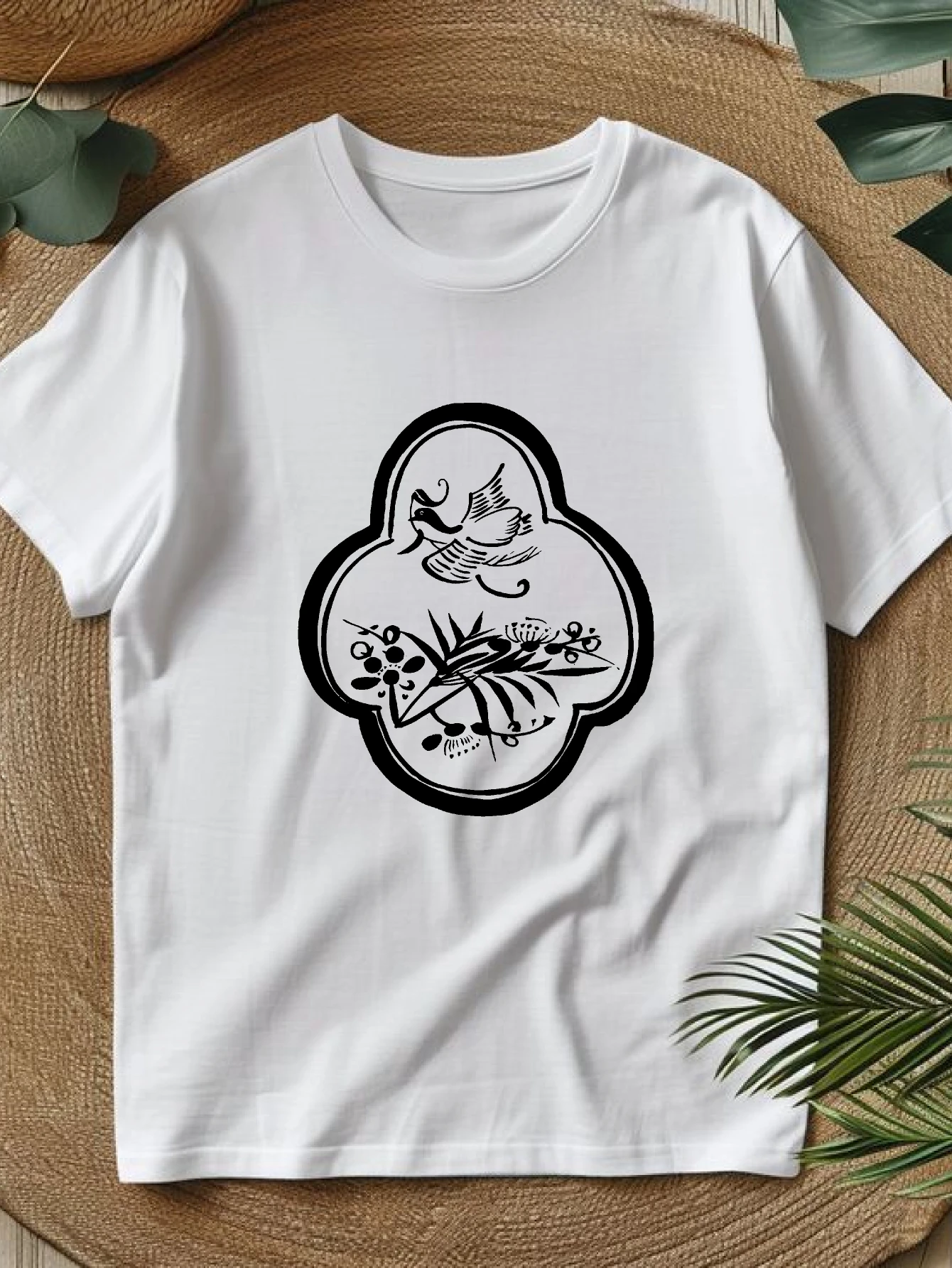 Women's T-shirts Chinese style 90s vintage clothes Running anime t shirts Casual 100% cotton Black Floral Bird Design printed
Women's T-shirts Chinese style 90s vintage clothes Running anime t shirts Casual 100% cotton Black Floral Bird Design printed