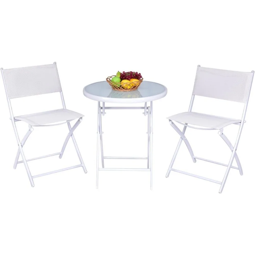 Bistro Table Set, 3 Piece Patio Bistro Set, Outdoor Folding Table and Chairs, Foldable Patio Dining Set, Porch Furniture Set Ga
Bistro Table Set, 3 Piece Patio Bistro Set, Outdoor Folding Table and Chairs, Foldable Patio Dining Set, Porch Furniture Set Ga
