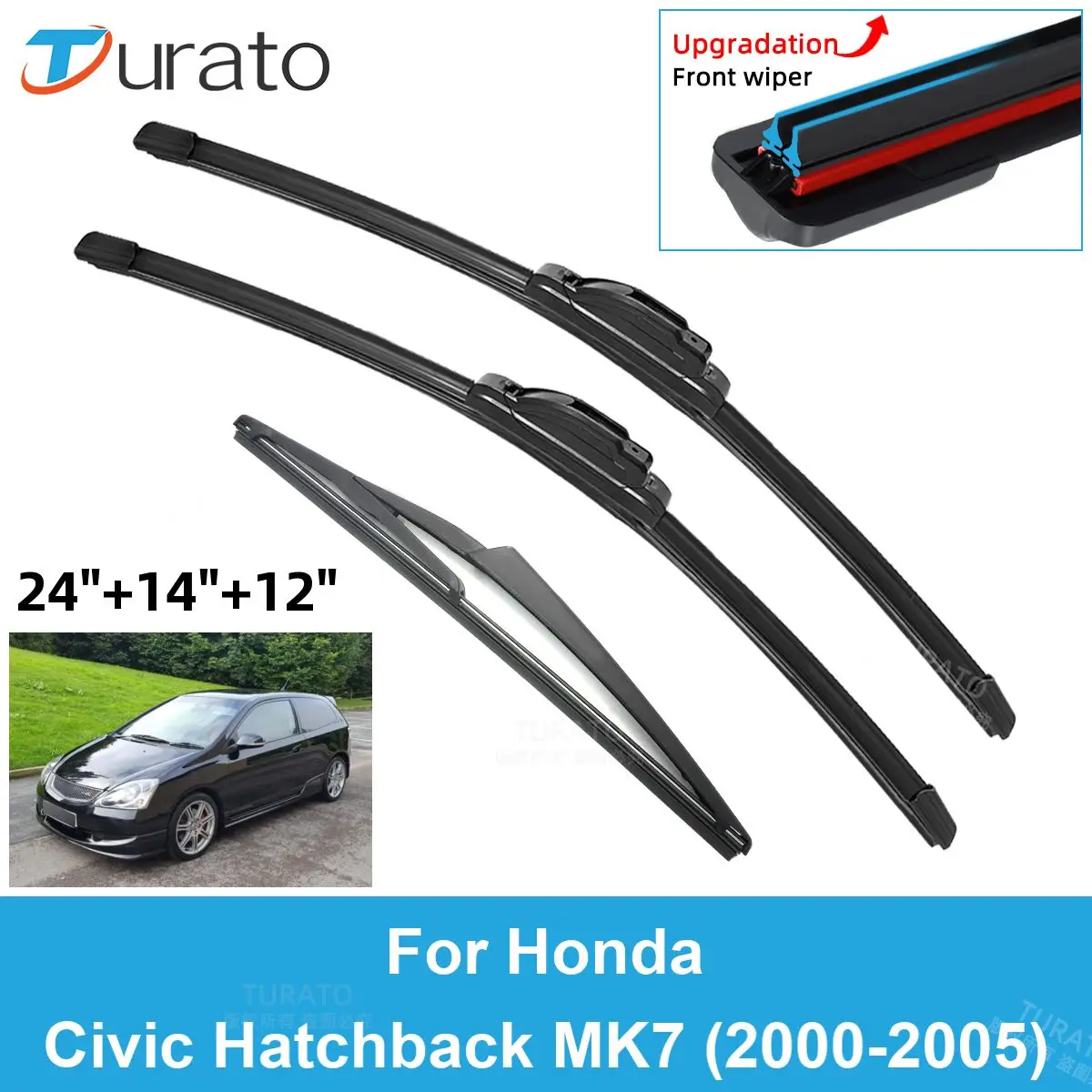 3PCS Car Wiper Blades for 2000-2005 Honda Civic MK7 Rear Windshield Wipers Double Rubber Car Accessories 2002 2003 2004 2005
3PCS Car Wiper Blades for 2000-2005 Honda Civic MK7 Rear Windshield Wipers Double Rubber Car Accessories 2002 2003 2004 2005