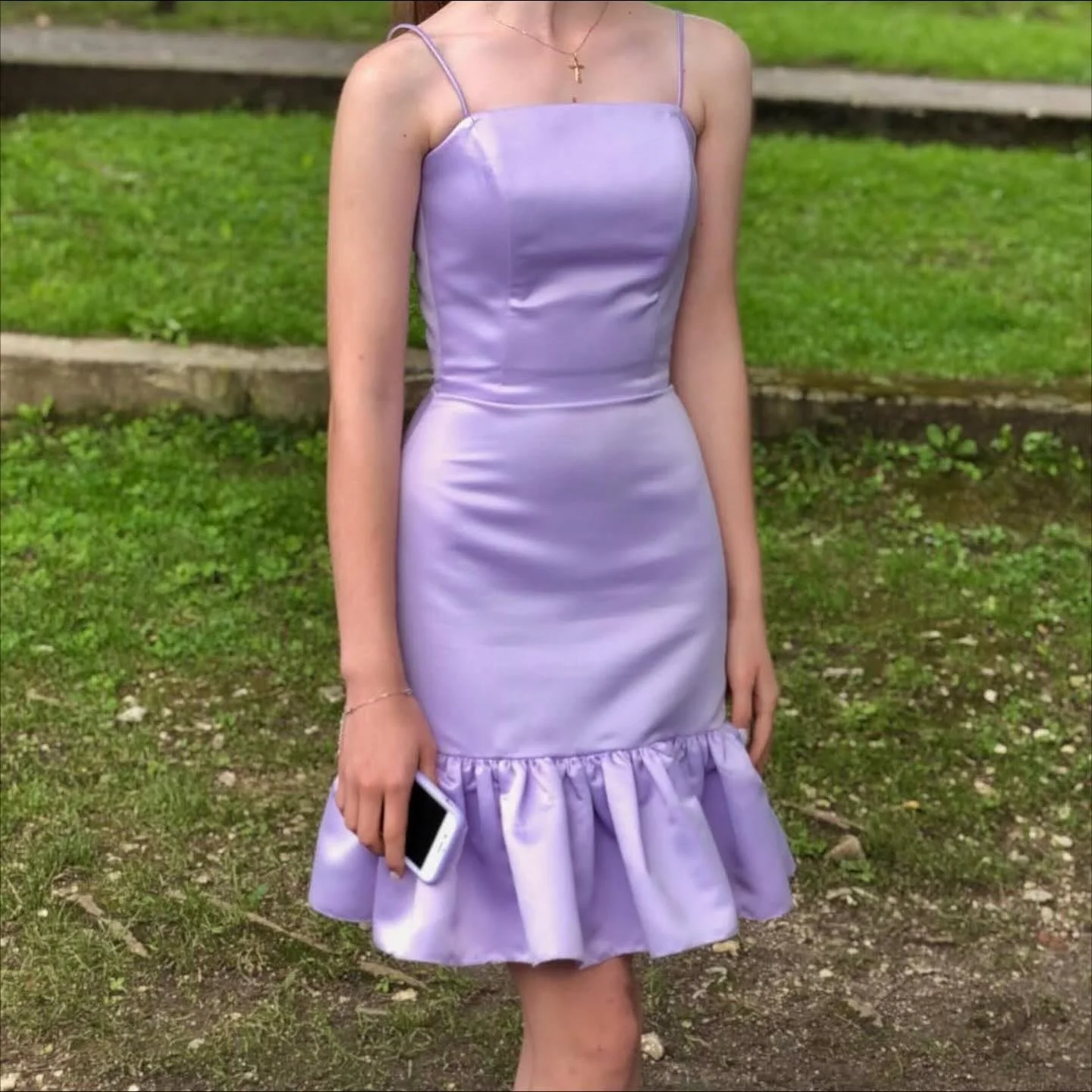 Gorgeous Lavender Satin Short Prom Dress Spaghetti Style Above Knee Mini Evening Gowns Girls Cocktail Party Dress
Gorgeous Lavender Satin Short Prom Dress Spaghetti Style Above Knee Mini Evening Gowns Girls Cocktail Party Dress