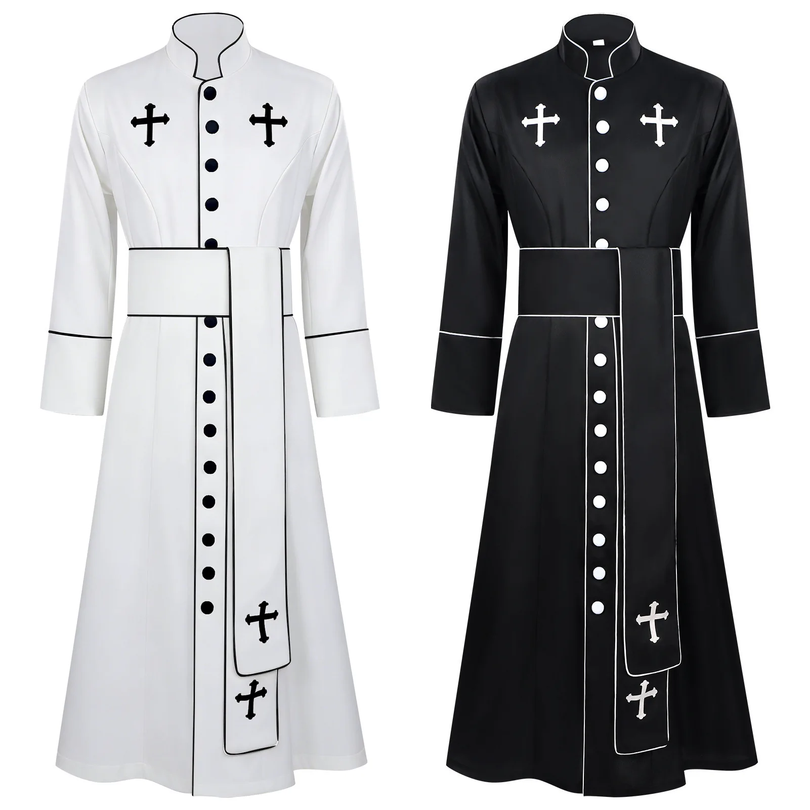 Medieval Priest Costume Catholic Church Religious Roman Retro Pope Pastor Father Mass Missionary Robe Clergy Cassock Full Sets
Medieval Priest Costume Catholic Church Religious Roman Retro Pope Pastor Father Mass Missionary Robe Clergy Cassock Full Sets