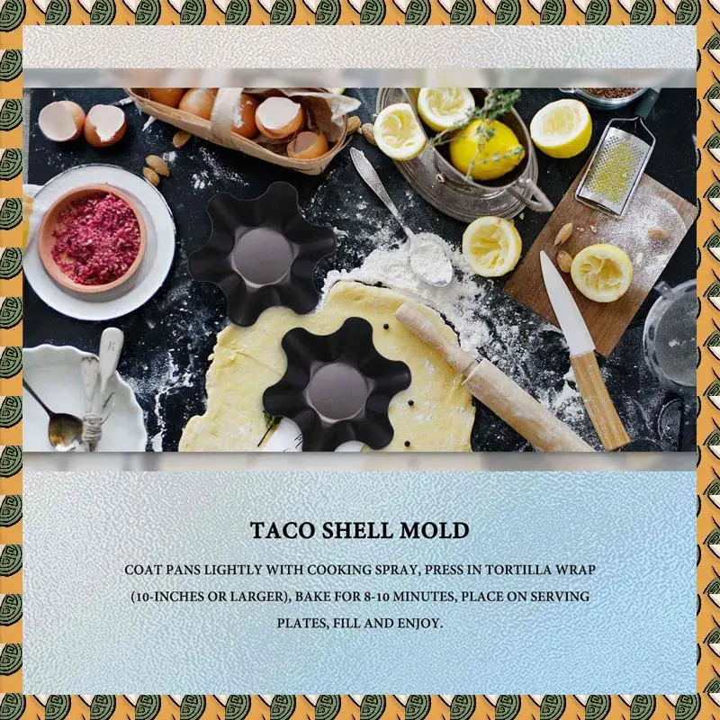 A77I Large Non-Stick Fluted Tortilla Shell Pans Taco Salad Bowl Makers, Non-Stick Carbon Steel, Set Of 8 Tostada Bakers
A77I Large Non-Stick Fluted Tortilla Shell Pans Taco Salad Bowl Makers, Non-Stick Carbon Steel, Set Of 8 Tostada Bakers
