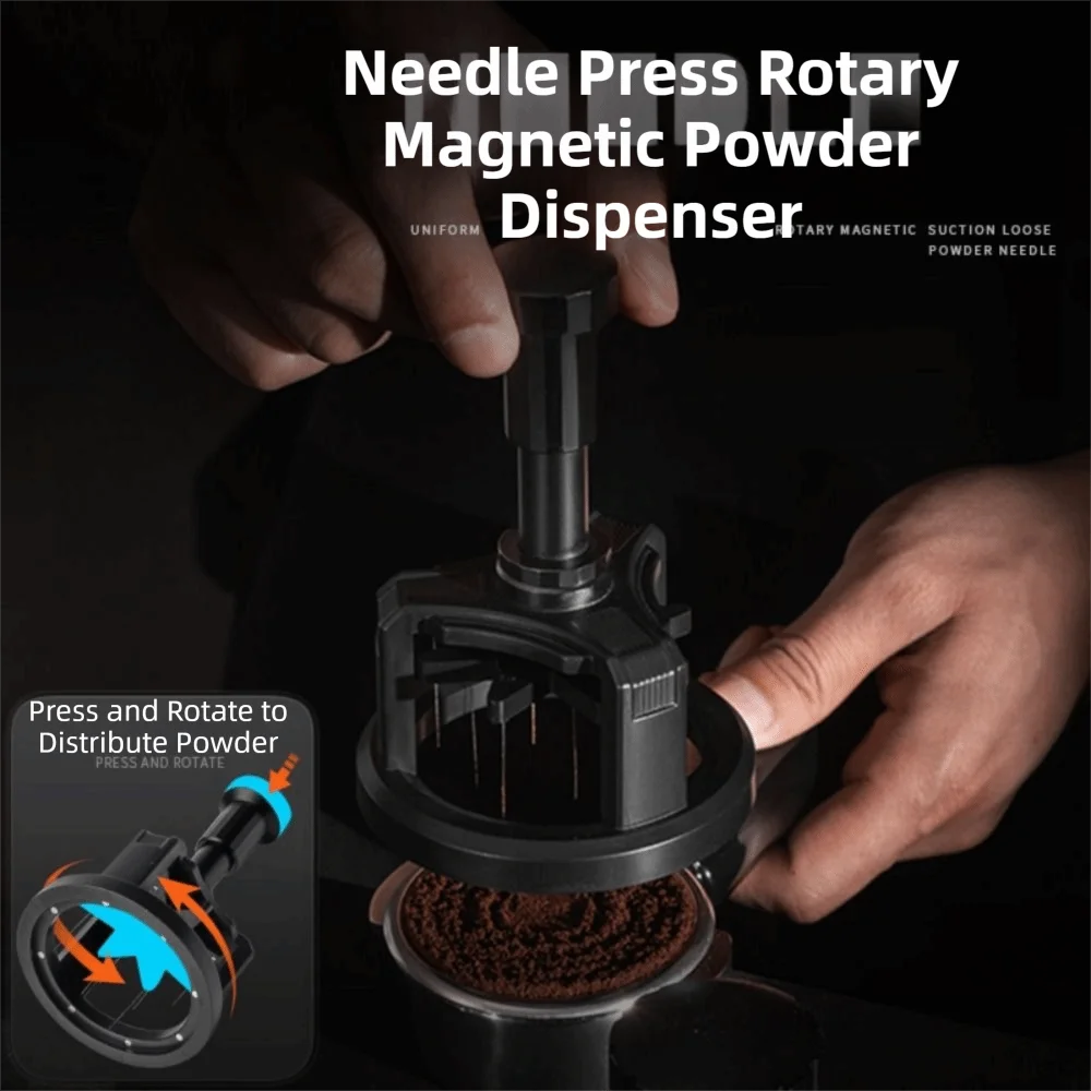 51/53/58mm Magnetic Dispersed Powder Needle Press Type Rotating Coffee Stirring Distribution Tools Professional Grade
51/53/58mm Magnetic Dispersed Powder Needle Press Type Rotating Coffee Stirring Distribution Tools Professional Grade