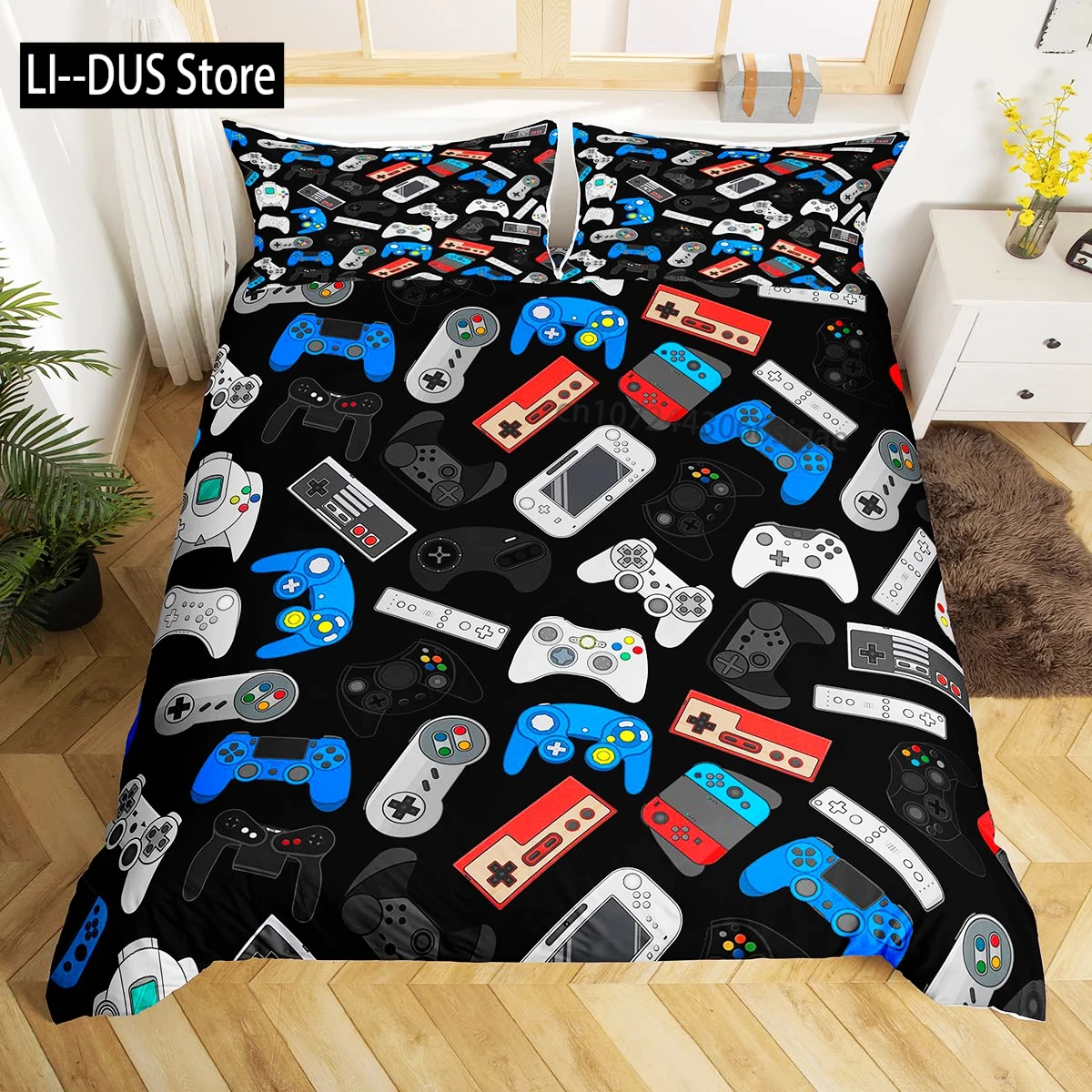 Gamepad Duvet Cover Set Microfiber Gamer Player Gaming Joystick Comforter Cover Queen Size Kids Boys Video Game Twin Bedding Set
Gamepad Duvet Cover Set Microfiber Gamer Player Gaming Joystick Comforter Cover Queen Size Kids Boys Video Game Twin Bedding Set