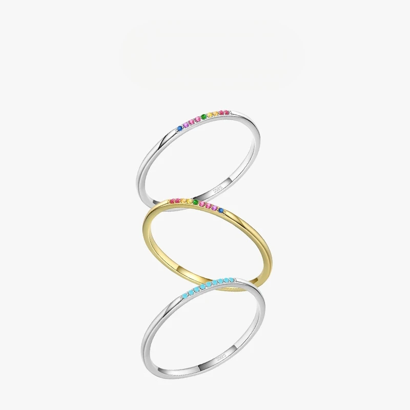 Dawn's Jewel S925 Sterling Silver Simple Everything Slim Rainbow Stone Ring Female Small Fresh Full Star Index Finger anillos
Dawn's Jewel S925 Sterling Silver Simple Everything Slim Rainbow Stone Ring Female Small Fresh Full Star Index Finger anillos
