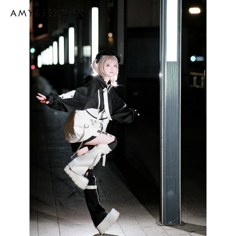 2026 Subculture Functional Style Tech-Sense Outfit Japanese Gothic Punk Hooded Oversized Mid-Length Coat Mine Series Sports Suit
2026 Subculture Functional Style Tech-Sense Outfit Japanese Gothic Punk Hooded Oversized Mid-Length Coat Mine Series Sports Suit