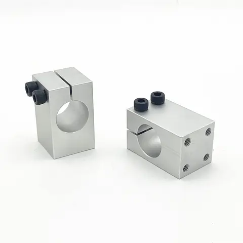 Aluminum Alloy Shaft Fixing Bracket Pillar Fixing Clamp with Threaded Parallel Guide Shaft Support Pipe Clamp Bearing Housing