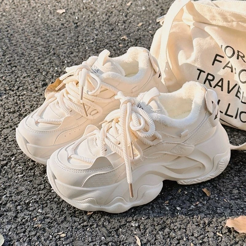 Women Shoes Autumn Winter New Arrival Fleece Lined Thick Sole Height Increasing Korean Style Dad Sneakers White Casual Versatile
Women Shoes Autumn Winter New Arrival Fleece Lined Thick Sole Height Increasing Korean Style Dad Sneakers White Casual Versatile