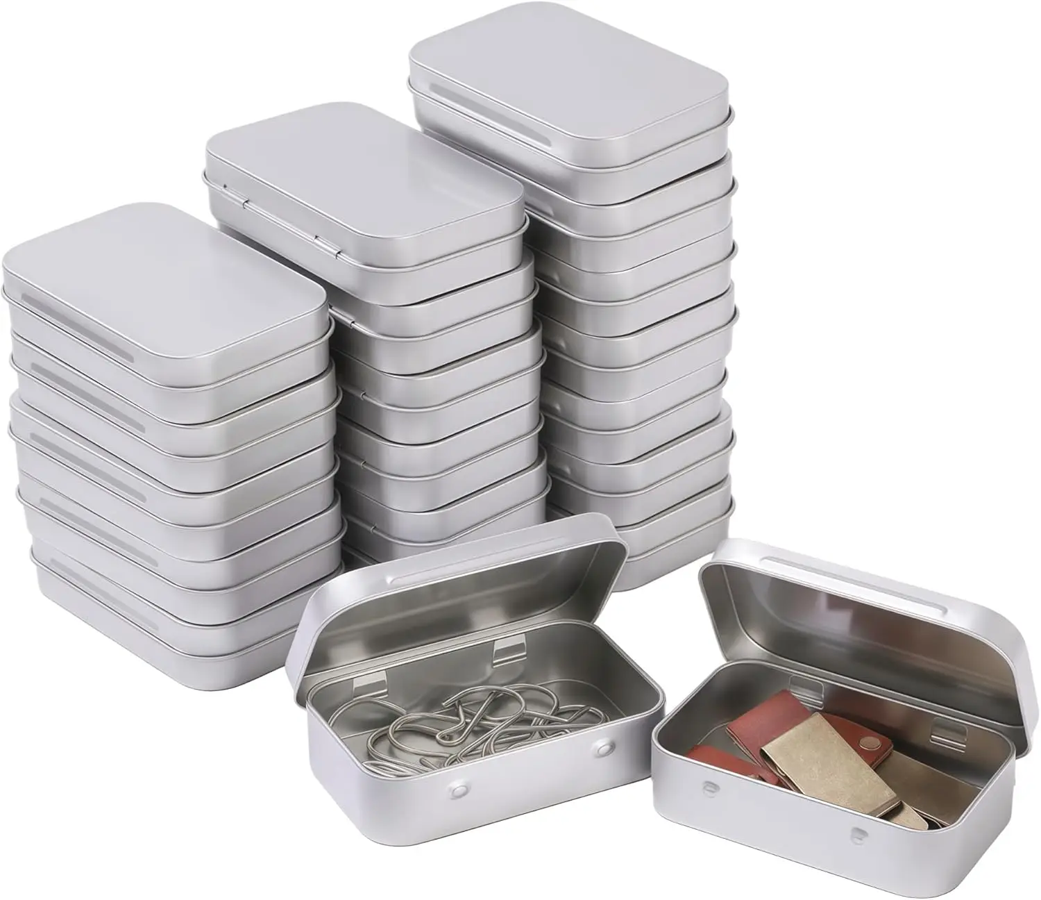 20-Piece Metal Hinge Tin Box Containers for Gift Wrapping and Storage with Sliding Cover
20-Piece Metal Hinge Tin Box Containers for Gift Wrapping and Storage with Sliding Cover