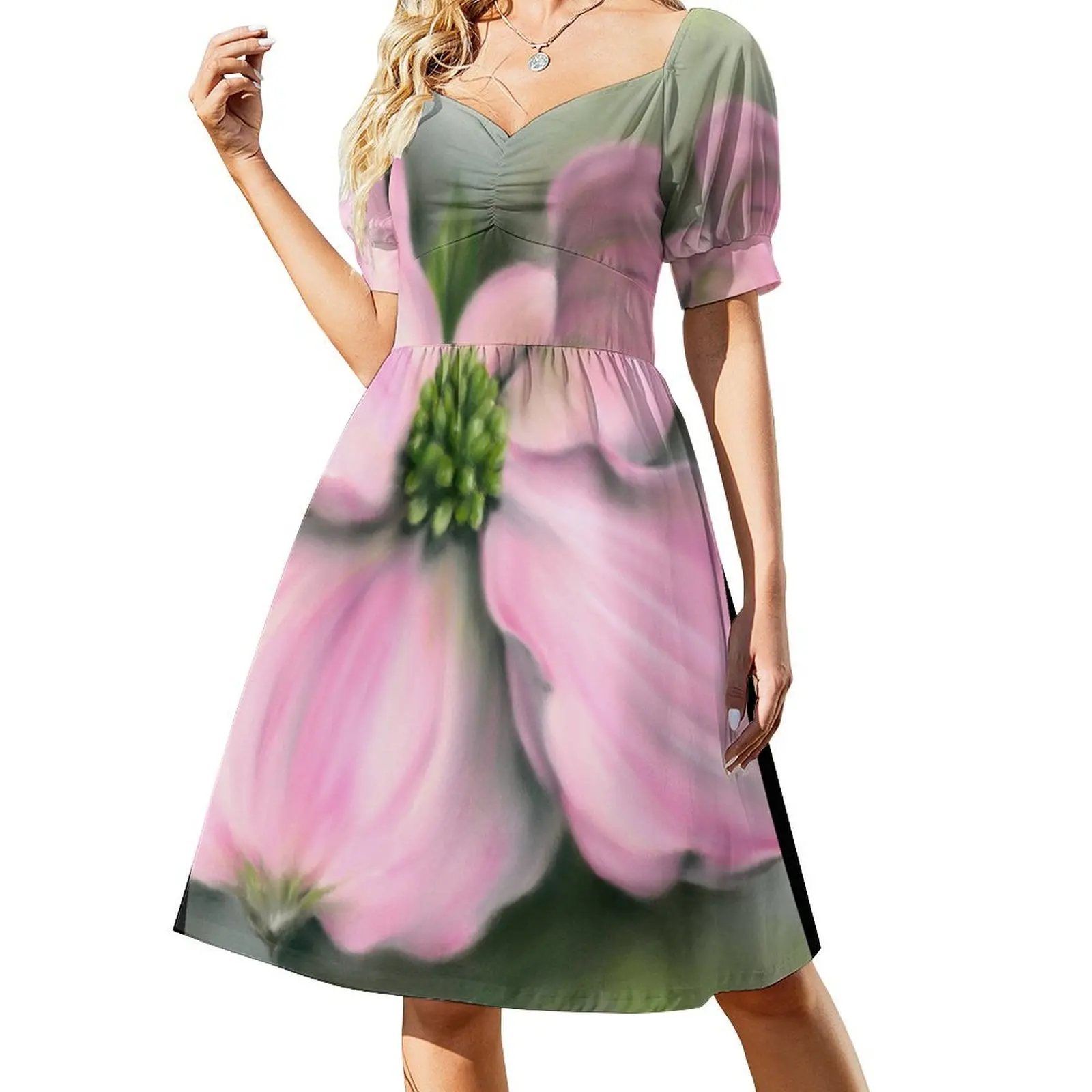 Pink Dogwood in Spring Short-Sleeved Dress birthday dress for women summer women's suit
Pink Dogwood in Spring Short-Sleeved Dress birthday dress for women summer women's suit