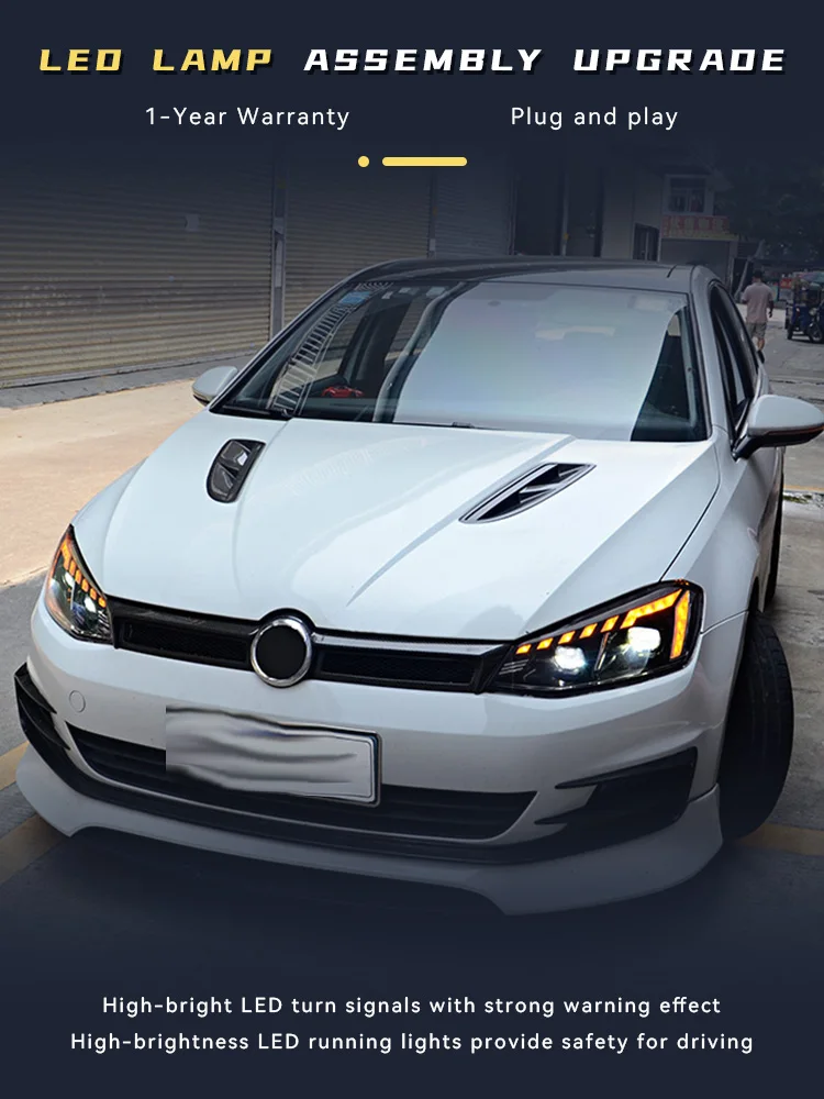 Фары в сборе для VW Volkswagen Golf 7 2013-2017, обновленные светодиодные фары Golf7, аксессуары для динамических указателей поворота
Фары в сборе для VW Volkswagen Golf 7 2013-2017, обновленные светодиодные фары Golf7, аксессуары для динамических указателей поворота