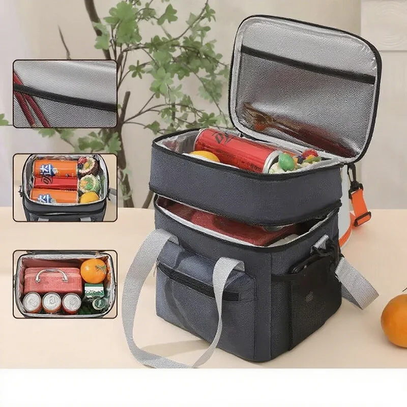 New Large Capacity Double Layer Lunch Thermal Bag Outdoor Picnic Ice Pack Crossbody Lunch Box Bag Durable Material Picnic Bag
New Large Capacity Double Layer Lunch Thermal Bag Outdoor Picnic Ice Pack Crossbody Lunch Box Bag Durable Material Picnic Bag