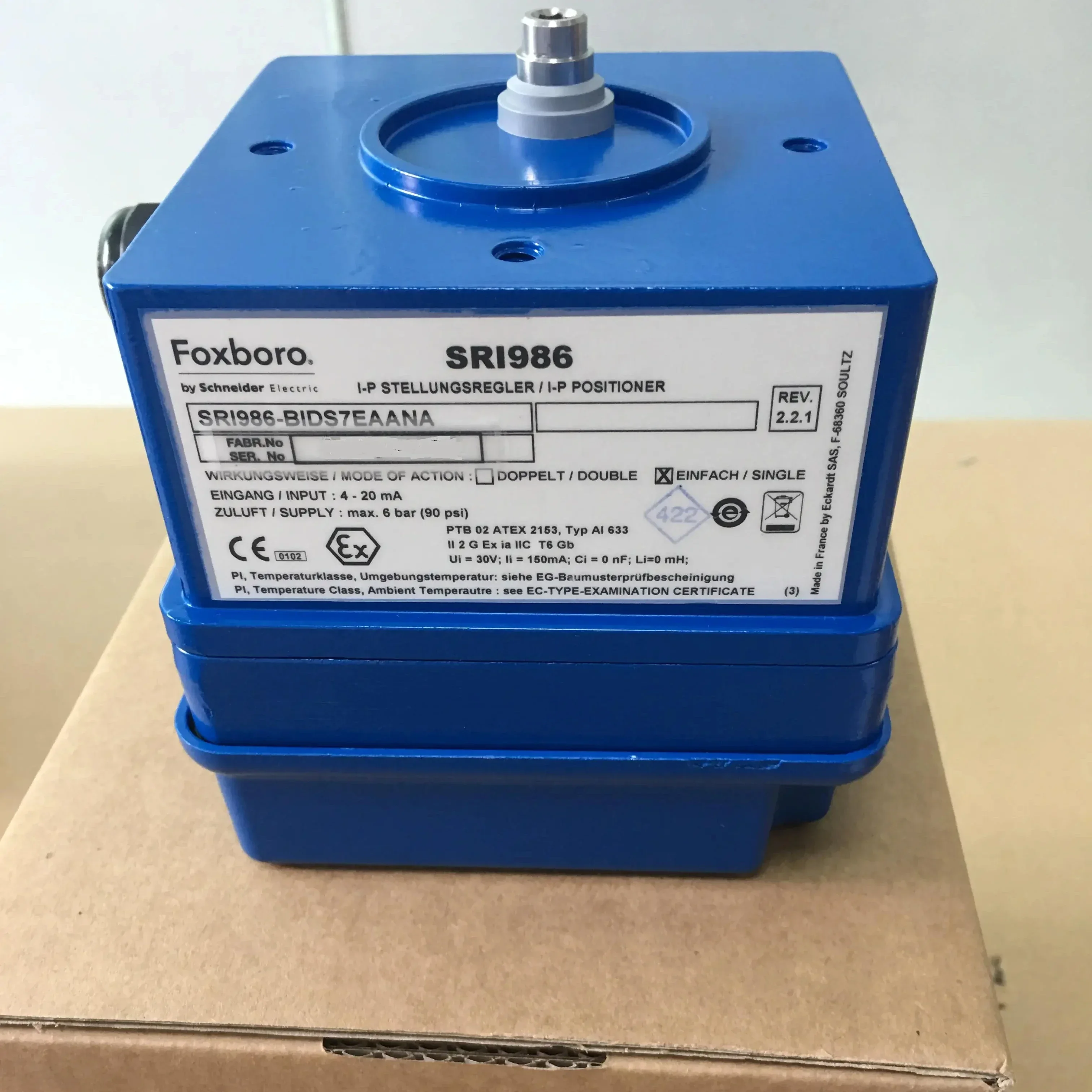 SRI986-BIDS7EAANA Sensor Valve Positioner for Industrial Applications