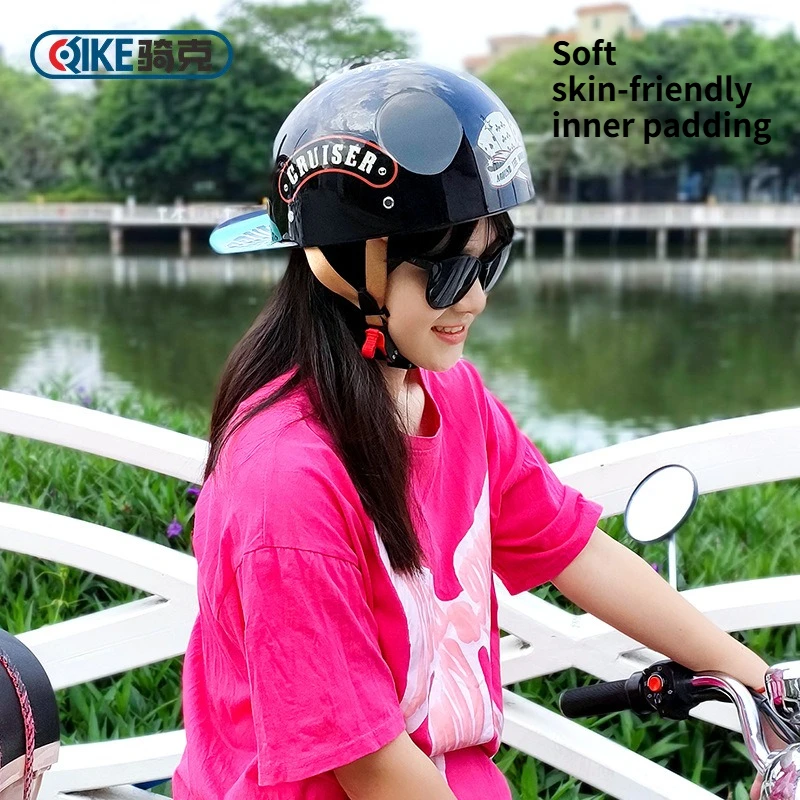 Qike Girl Cute Baseball Cap Electric Vehicle Helmet Motorcycle Scalp Four Seasons Universal Cycling Helmet Retro Half Helmet
Qike Girl Cute Baseball Cap Electric Vehicle Helmet Motorcycle Scalp Four Seasons Universal Cycling Helmet Retro Half Helmet