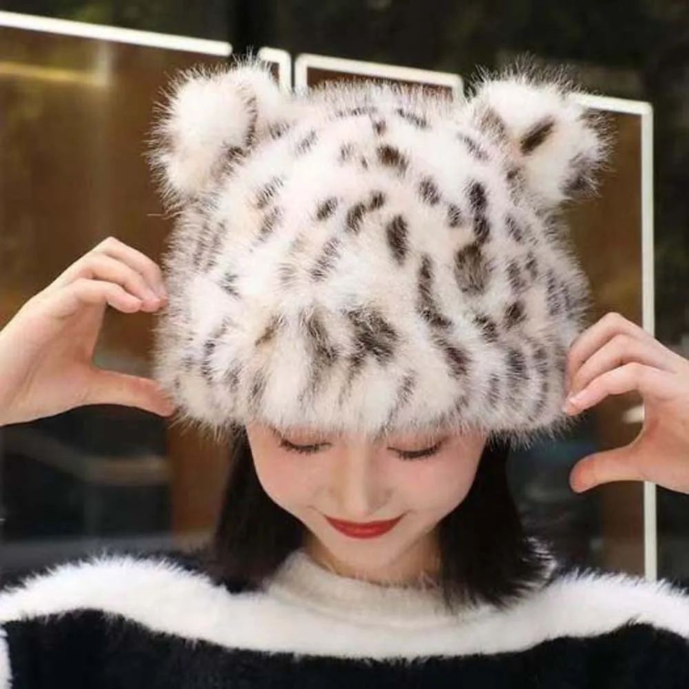 Мягкая шапка из искусственного меха норки с леопардовым принтом, мягкая универсальная плюшевая шапка с медведем, эластичный пуловер без полей в стиле ретро, осенняя кепка
Мягкая шапка из искусственного меха норки с леопардовым принтом, мягкая универсальная плюшевая шапка с медведем, эластичный пуловер без полей в стиле ретро, осенняя кепка