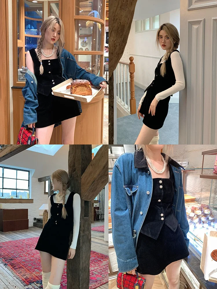 Black Slim Fit Vest Top for Women Autumn Winter New Style Versatile Houston Art Student Series Button Detail Pure Color Commu...
Black Slim Fit Vest Top for Women Autumn Winter New Style Versatile Houston Art Student Series Button Detail Pure Color Commu...