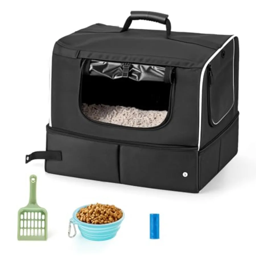 Cat Enclosed Travel Litter Box Kit with Lid Odorless Dustless Lightweight Cat Portable Foldable Litter Box for Indoor and Car
Cat Enclosed Travel Litter Box Kit with Lid Odorless Dustless Lightweight Cat Portable Foldable Litter Box for Indoor and Car