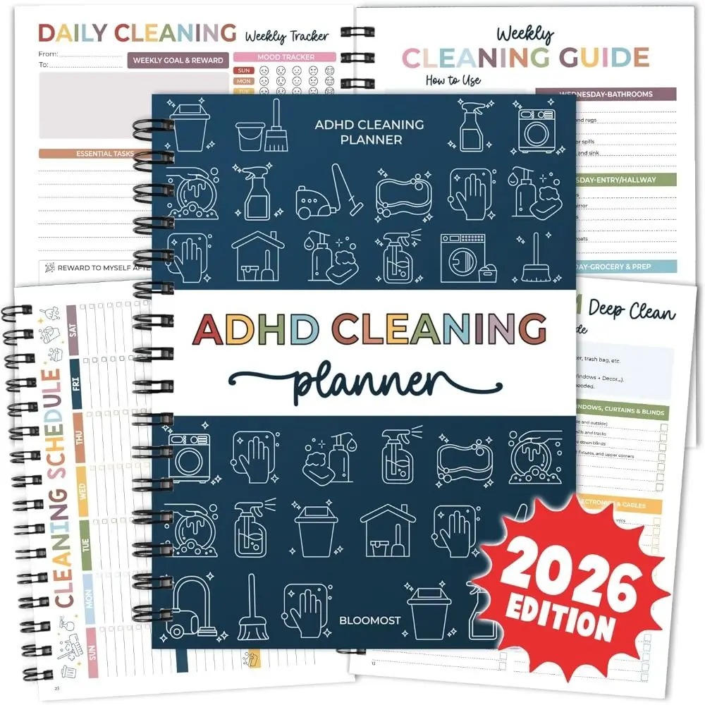 Daily Weekly Monthly ADHD Cleaning Planner Household Cleaning Stress-Free Housework Cleaning Schedule Checklist Organizer
Daily Weekly Monthly ADHD Cleaning Planner Household Cleaning Stress-Free Housework Cleaning Schedule Checklist Organizer