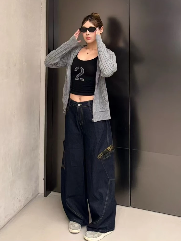 Американские широкие джинсовые брюки в стиле ретро, женские свободные тонкие брюки с леопардовым принтом, повседневные прямые брюки с широкими штанинами для пикантных девушек
Американские широкие джинсовые брюки в стиле ретро, женские свободные тонкие брюки с леопардовым принтом, повседневные прямые брюки с широкими штанинами для пикантных девушек