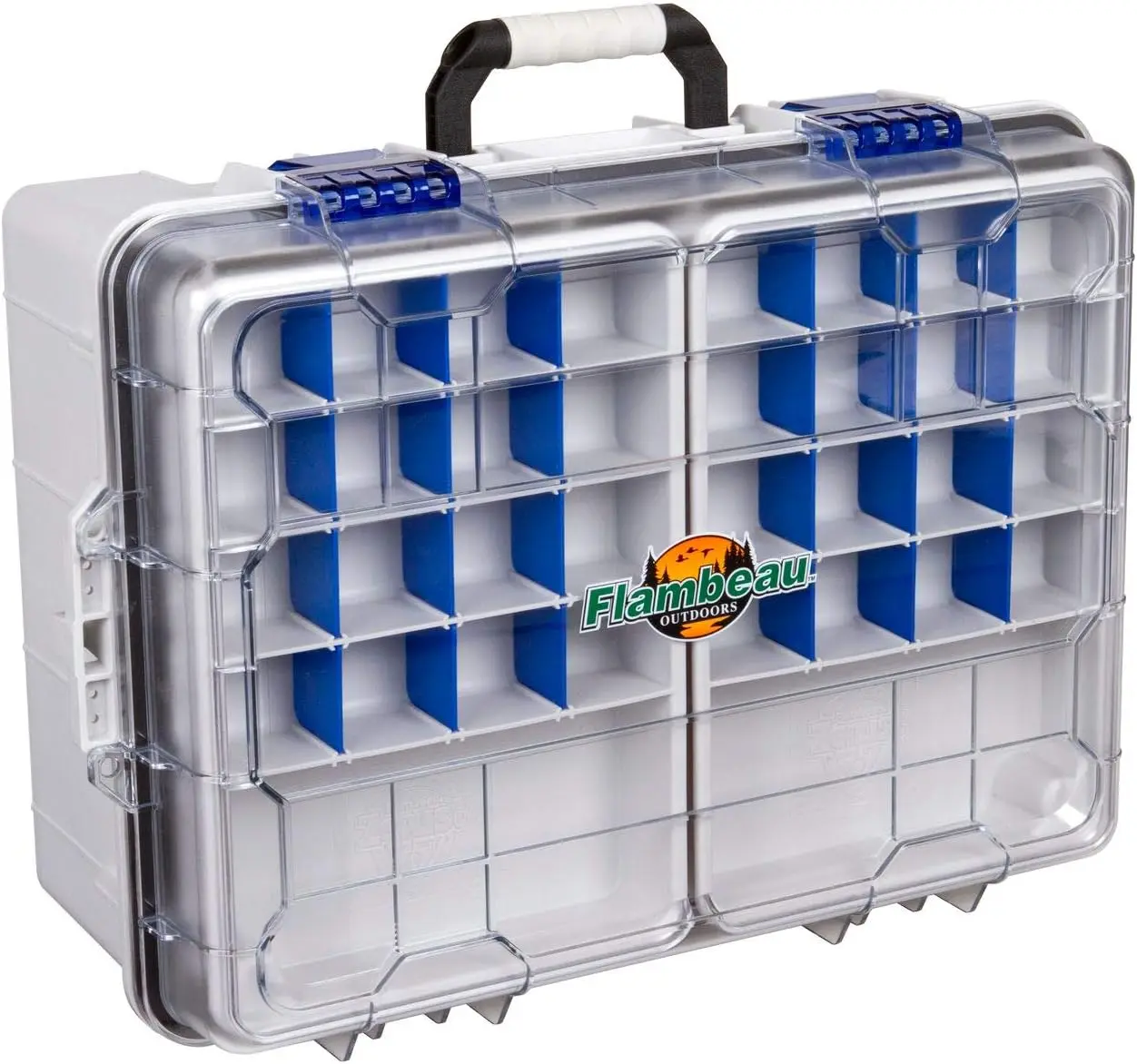 Waterproof Tackle Box with Trays, Portable Fishing Satchel 18.71" L x 13.58" W x 7.58" D, Gray/Clear
Waterproof Tackle Box with Trays, Portable Fishing Satchel 18.71" L x 13.58" W x 7.58" D, Gray/Clear