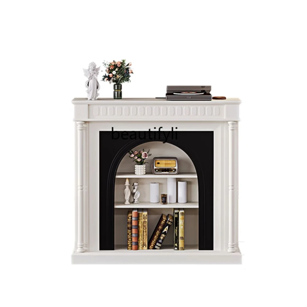 French Retro Living Room Fireplace Cabinet American Black and White Curio Cabinet Storage Rack
French Retro Living Room Fireplace Cabinet American Black and White Curio Cabinet Storage Rack