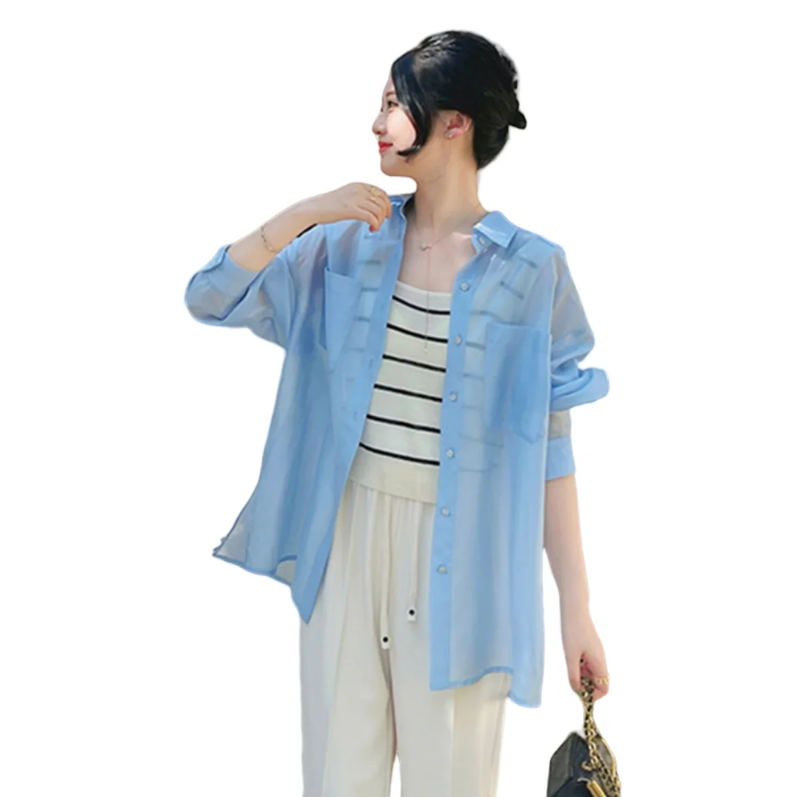2026 Summer Loose Cardigan Women Korean Casual Turn-down Collar Lyocell Thin Coat Feminino Ladies Long Sleeve Loose Thin Shirts
2026 Summer Loose Cardigan Women Korean Casual Turn-down Collar Lyocell Thin Coat Feminino Ladies Long Sleeve Loose Thin Shirts