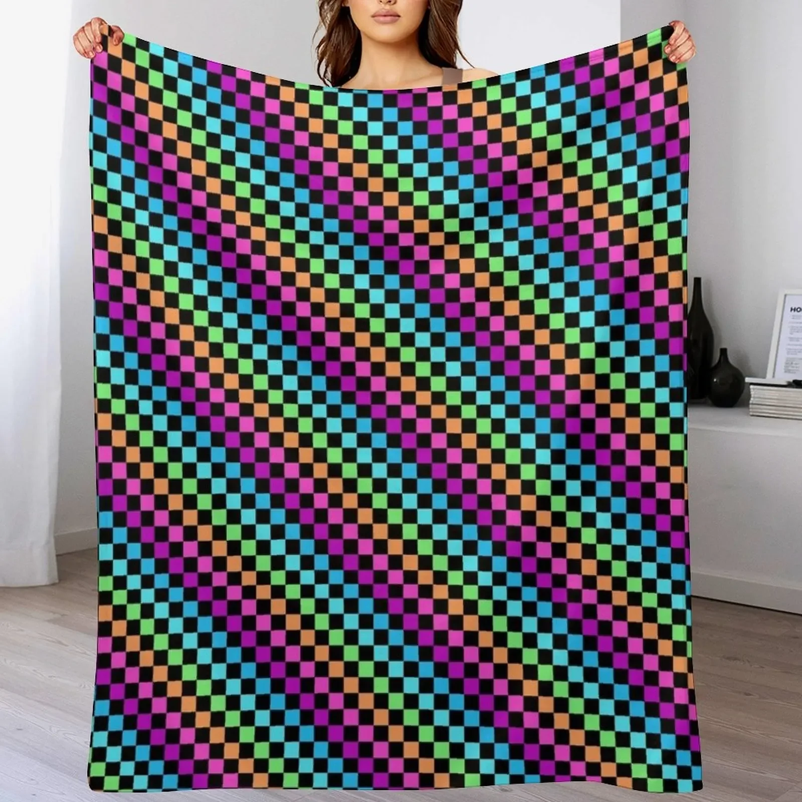 Rainbow Checkered Pattern Throw Blanket Durable Warm Blanket for Daily Home Use
Rainbow Checkered Pattern Throw Blanket Durable Warm Blanket for Daily Home Use