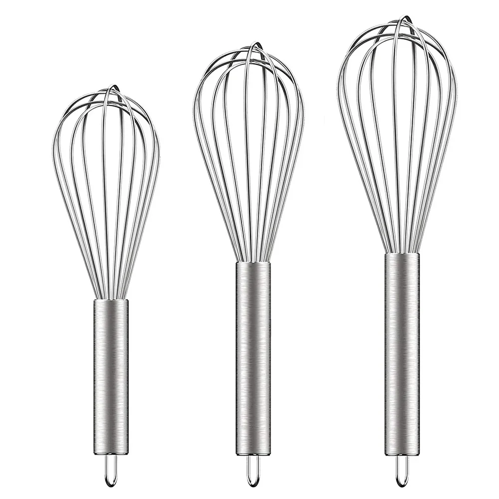 Stainless Steel Whisk Set 6 Wire Whisks 8/10/12 Inch Kitchen Balloon Whisks With Stainless Grip Manual Egg Beater Blender
Stainless Steel Whisk Set 6 Wire Whisks 8/10/12 Inch Kitchen Balloon Whisks With Stainless Grip Manual Egg Beater Blender