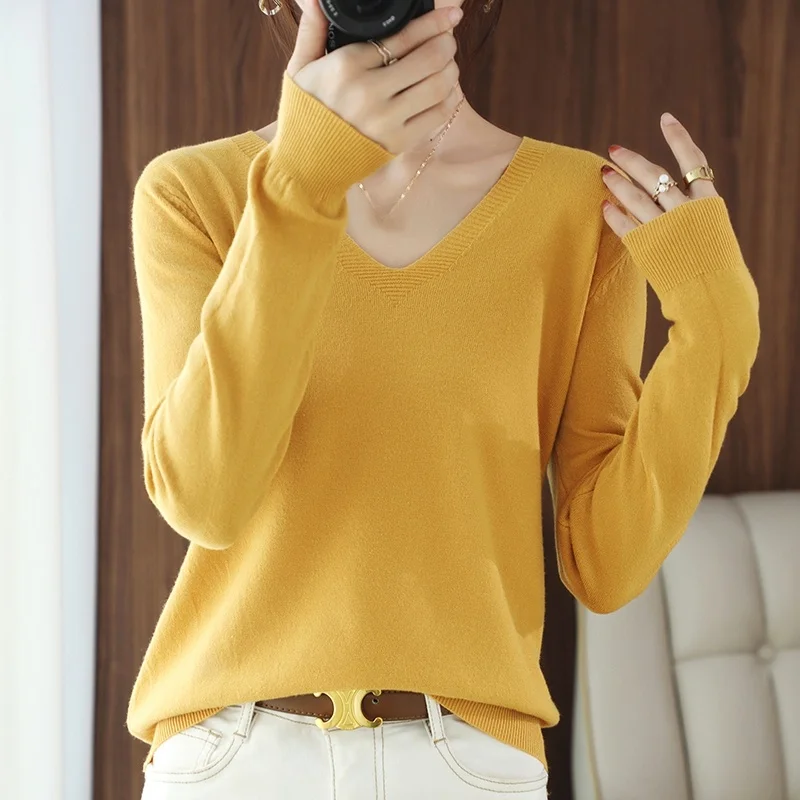 Women's ort V-Ne Pullover Sweater Spring Autumn New Sle Comfortable Fit Casual Knitwear Faionable Ladies' Top
Women's ort V-Ne Pullover Sweater Spring Autumn New Sle Comfortable Fit Casual Knitwear Faionable Ladies' Top