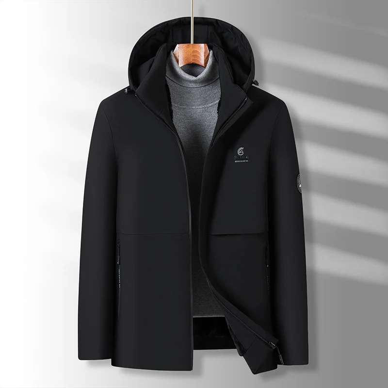 Зимние ветрозащитные теплые парки, новая деловая повседневная флисовая куртка, мужская куртка со съемным капюшоном, толстая внутренняя мужская ветровка
Зимние ветрозащитные теплые парки, новая деловая повседневная флисовая куртка, мужская куртка со съемным капюшоном, толстая внутренняя мужская ветровка